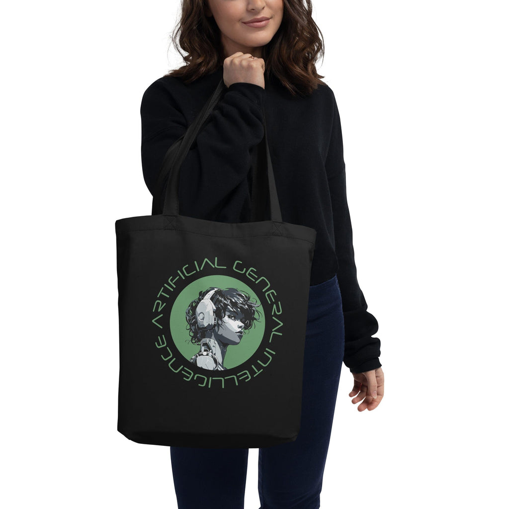 ARTIFICIAL GENERAL INTELLIGENCE NET5 Eco Tote Bag Embattled Clothing Black 