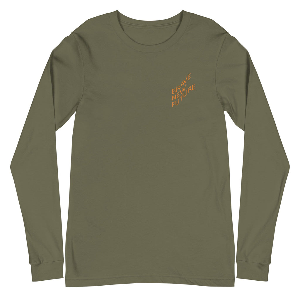BRAVE NEW FUTURE Long Sleeve Tee Embattled Clothing Military Green XS 