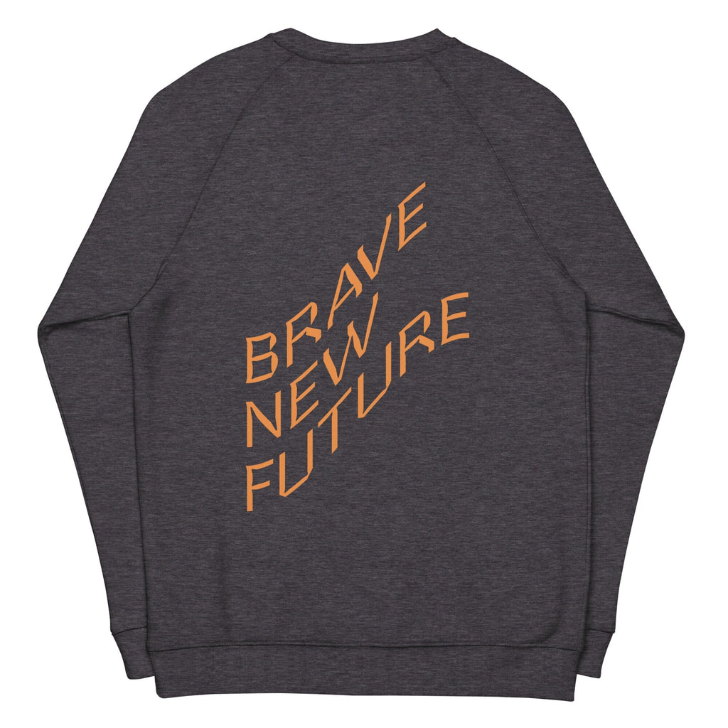 BRAVE NEW FUTURE organic raglan sweatshirt Embattled Clothing 