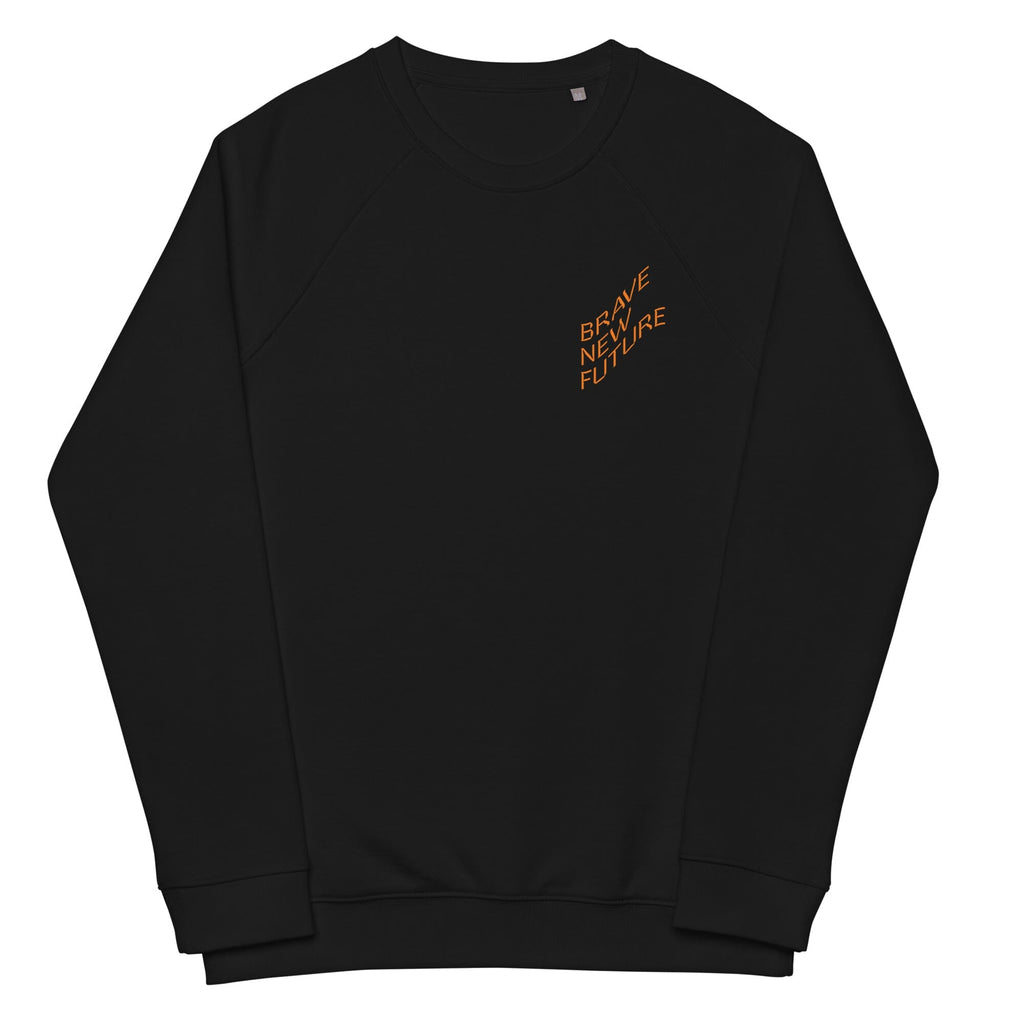 BRAVE NEW FUTURE organic raglan sweatshirt Embattled Clothing Black XS 