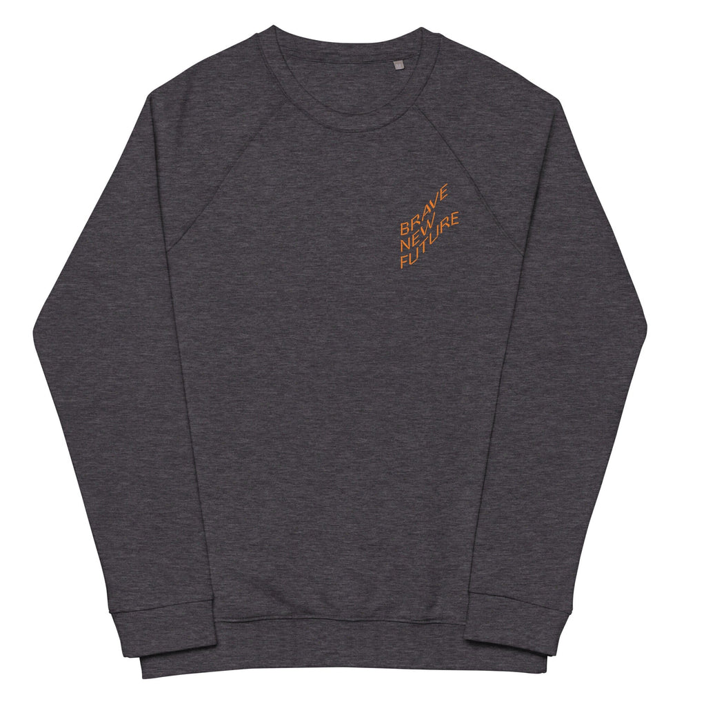BRAVE NEW FUTURE organic raglan sweatshirt Embattled Clothing Charcoal Melange XS 