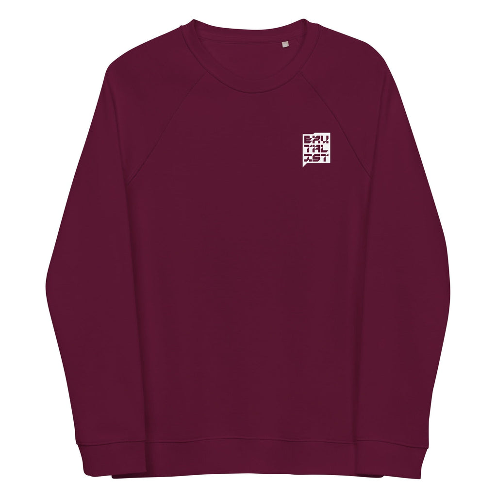 BRUTALIST FORCE organic raglan sweatshirt Embattled Clothing Burgundy XS 