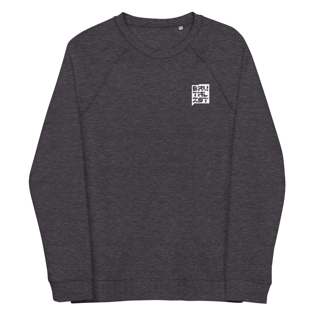 BRUTALIST FORCE organic raglan sweatshirt Embattled Clothing Charcoal Melange XS 