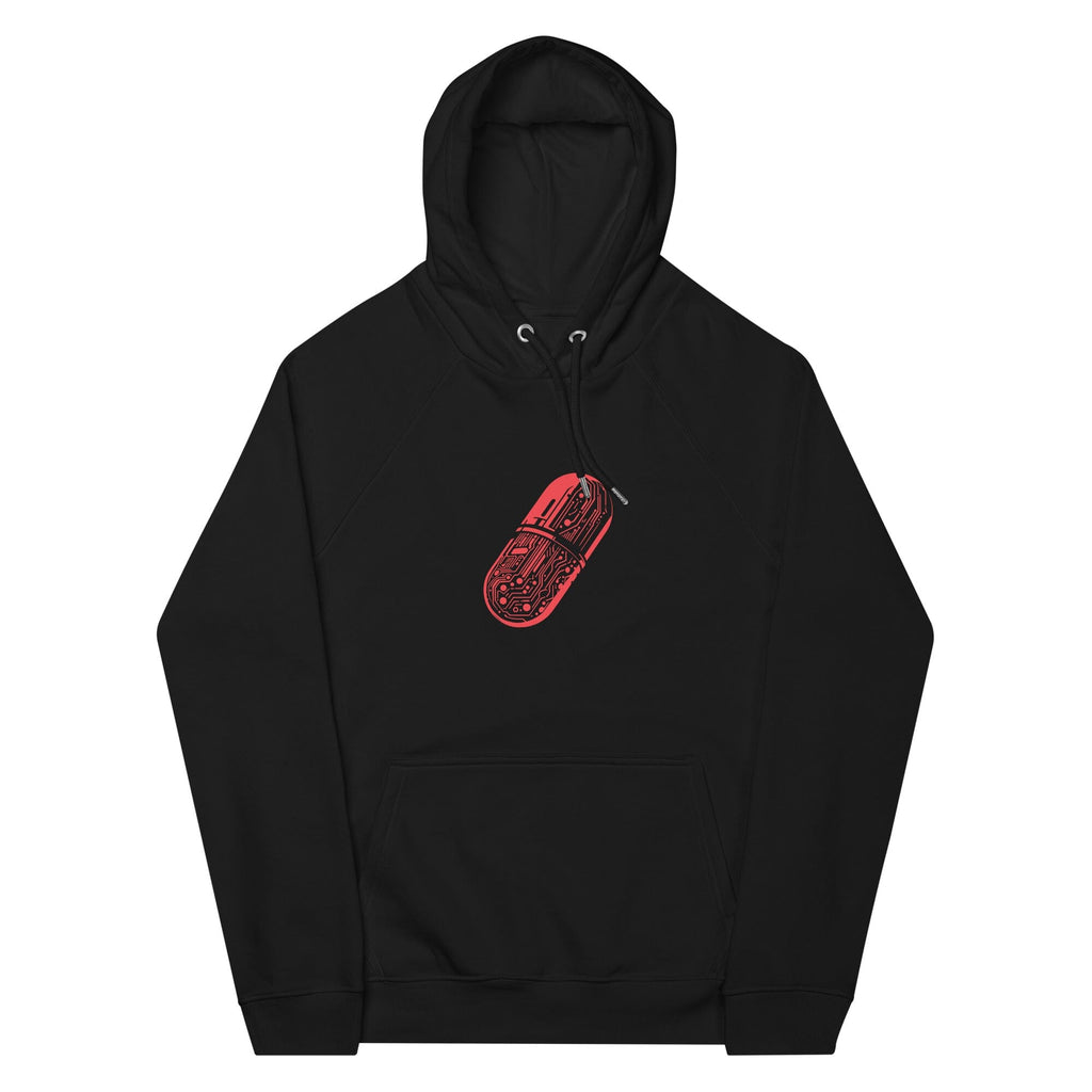 CYBERNETIC RED-PILL eco raglan hoodie Embattled Clothing Black XS 