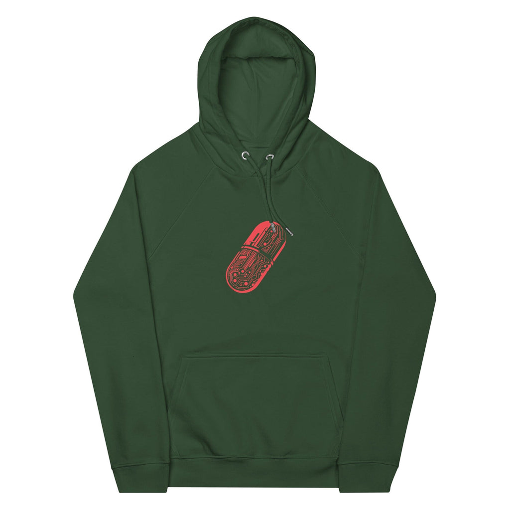 CYBERNETIC RED-PILL eco raglan hoodie Embattled Clothing Bottle green XS 