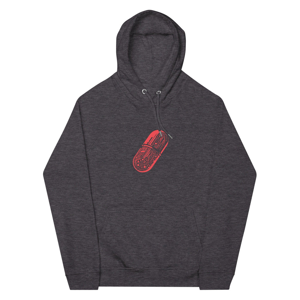 CYBERNETIC RED-PILL eco raglan hoodie Embattled Clothing Charcoal Melange XS 