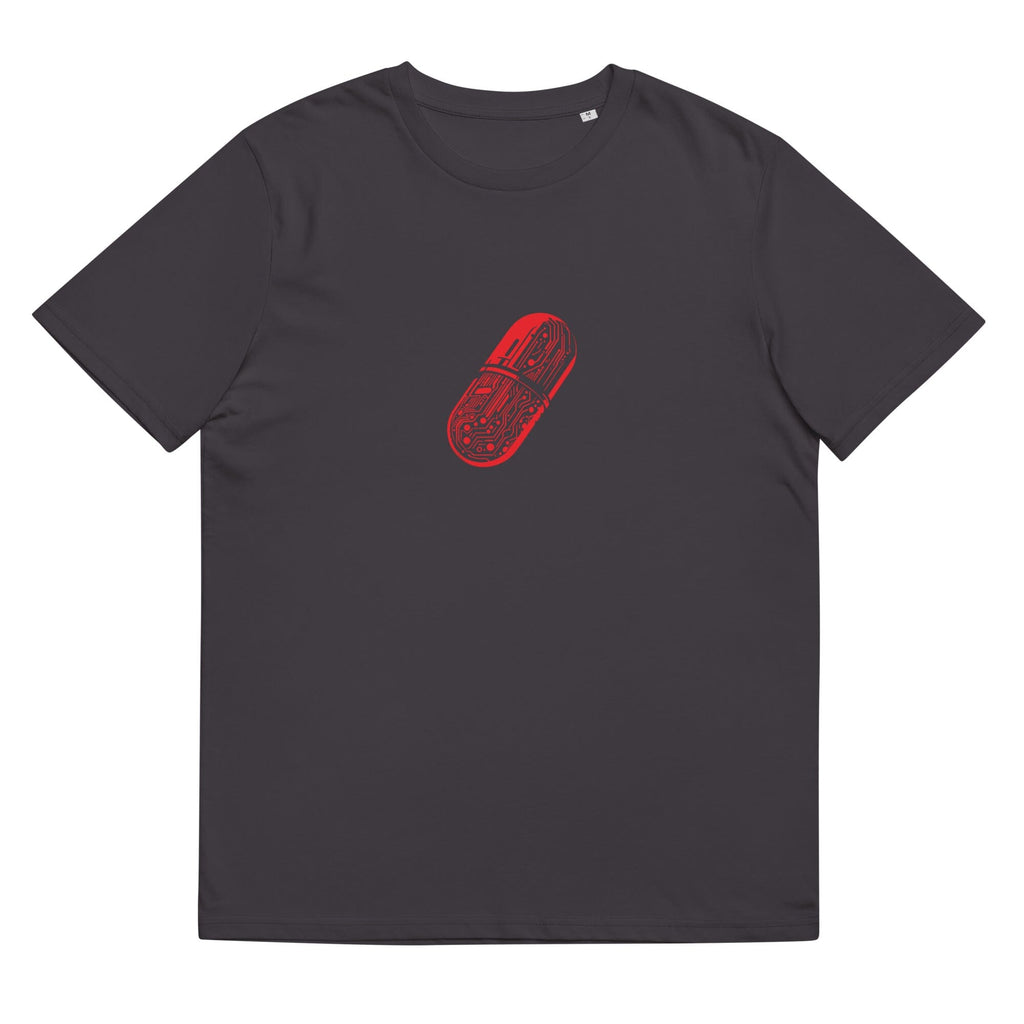CYBERNETIC RED-PILL organic cotton t-shirt Embattled Clothing Anthracite S 