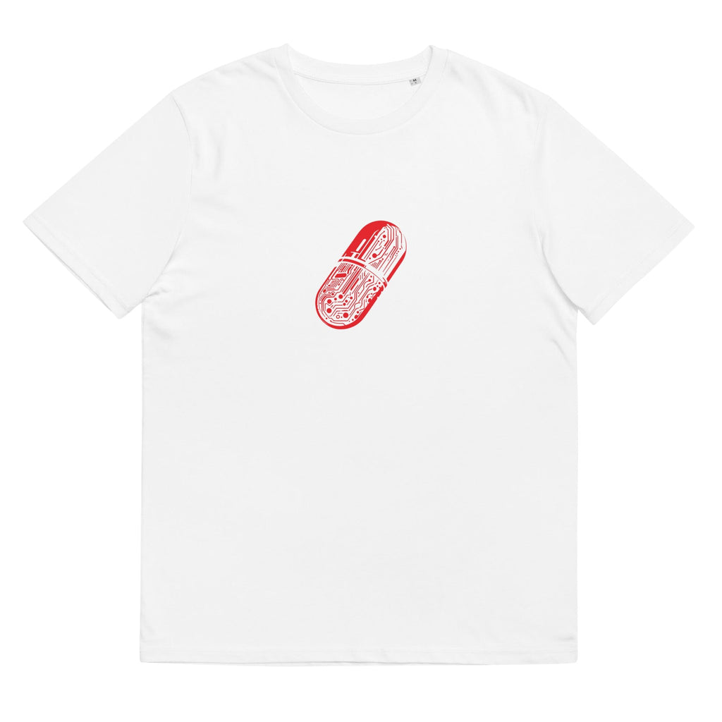 CYBERNETIC RED-PILL organic cotton t-shirt Embattled Clothing White S 