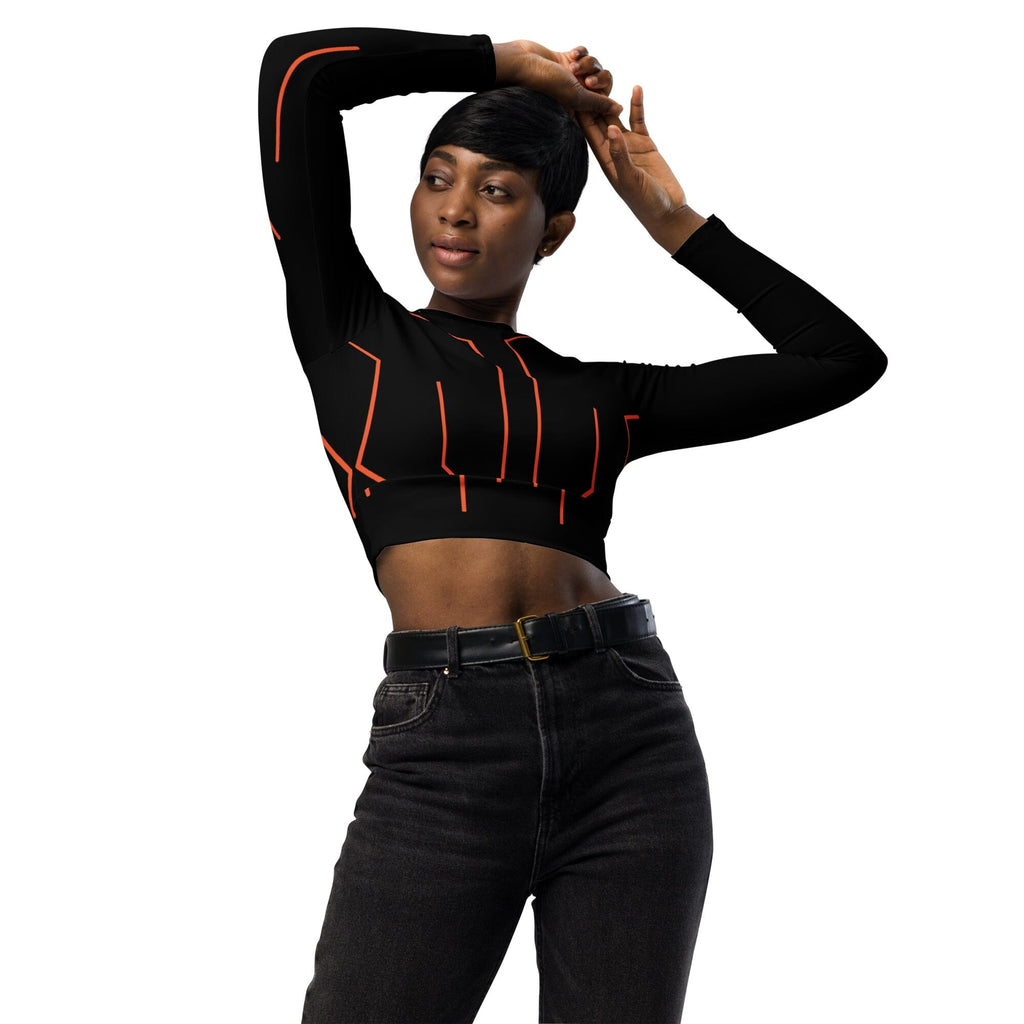 CYBERNETIC UPGRADE 3.0 Recycled long-sleeve crop top Embattled Clothing 