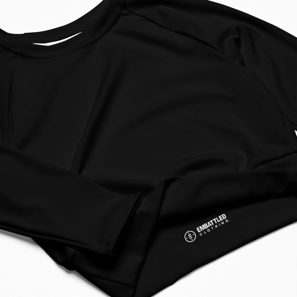 CYBERPUNK SOCIETY QUEEN Recycled long-sleeve crop top Embattled Clothing 