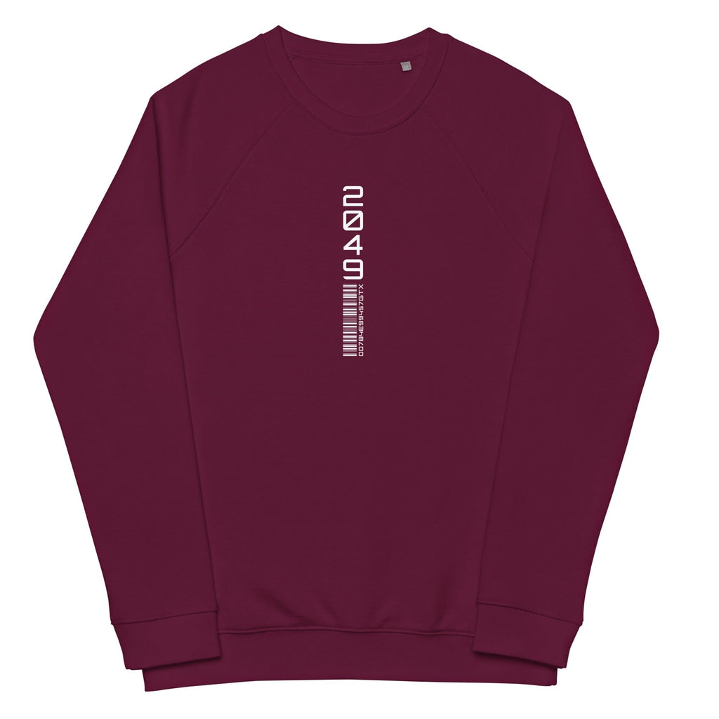 DECODED TYPE 4.0 organic raglan sweatshirt Embattled Clothing Burgundy XS 