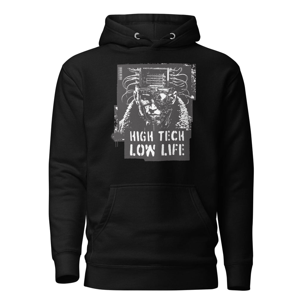HIGH TECH - LOW LIFE Hoodie Embattled Clothing Black S 