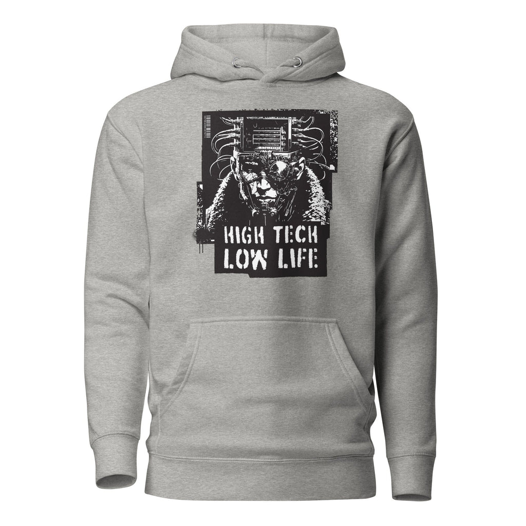 HIGH TECH - LOW LIFE Hoodie Embattled Clothing Carbon Grey S 
