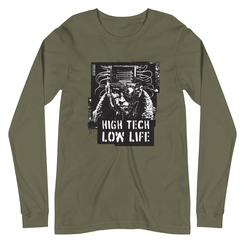 High Tech - Low Life Long Sleeve Tee Embattled Clothing Military Green XS 