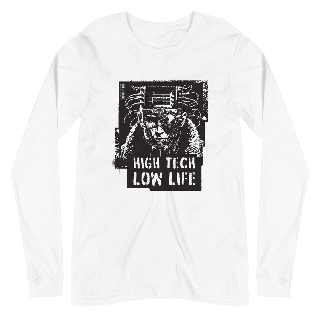High Tech - Low Life Long Sleeve Tee Embattled Clothing White XS 