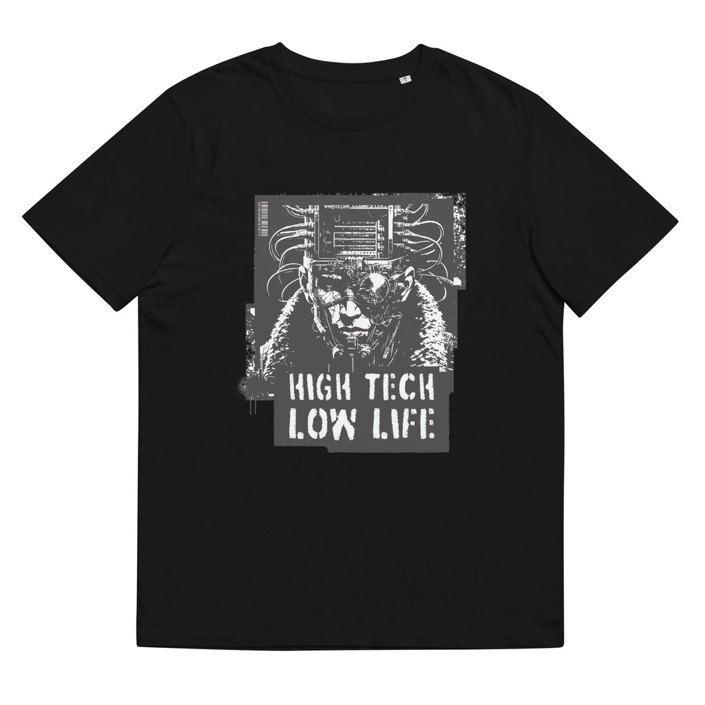 HIGH TECH - LOW LIFE organic cotton t-shirt Embattled Clothing Black S 