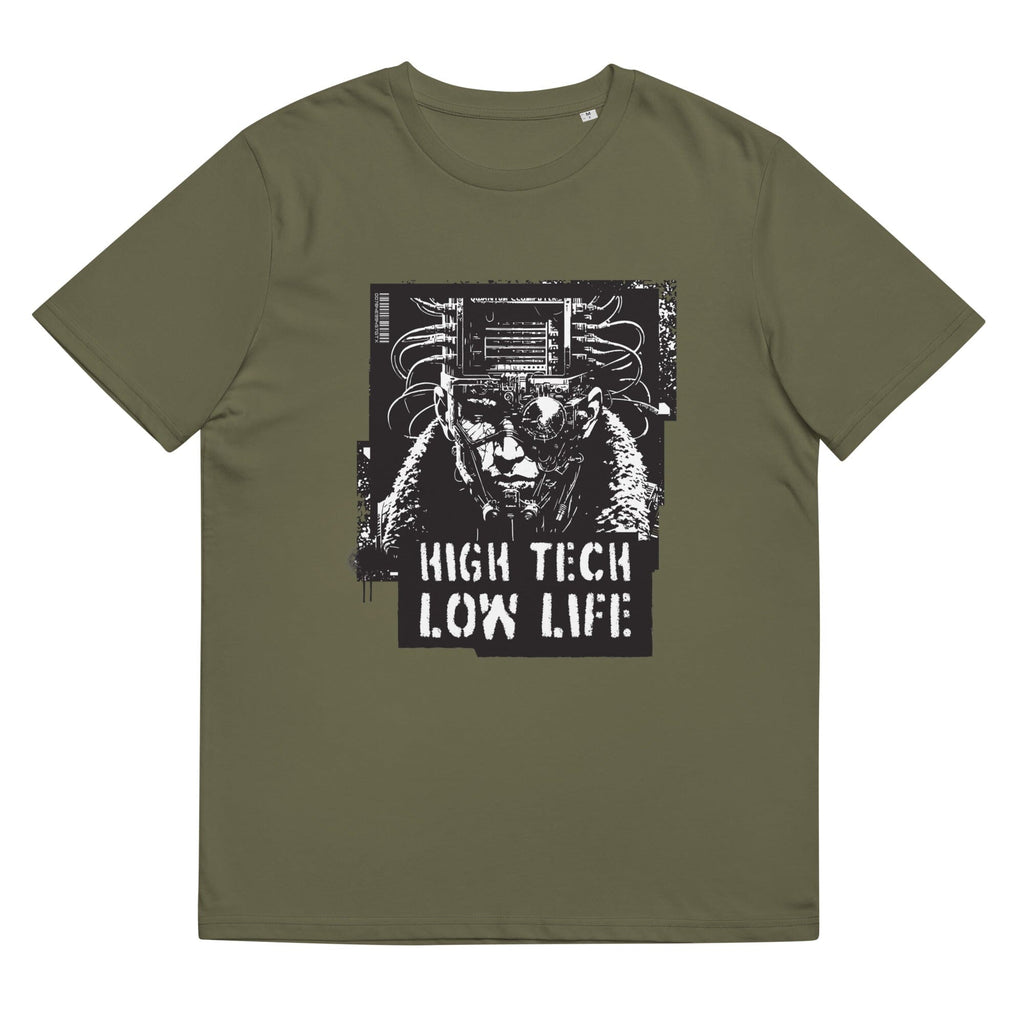 HIGH TECH - LOW LIFE organic cotton t-shirt Embattled Clothing Khaki S 
