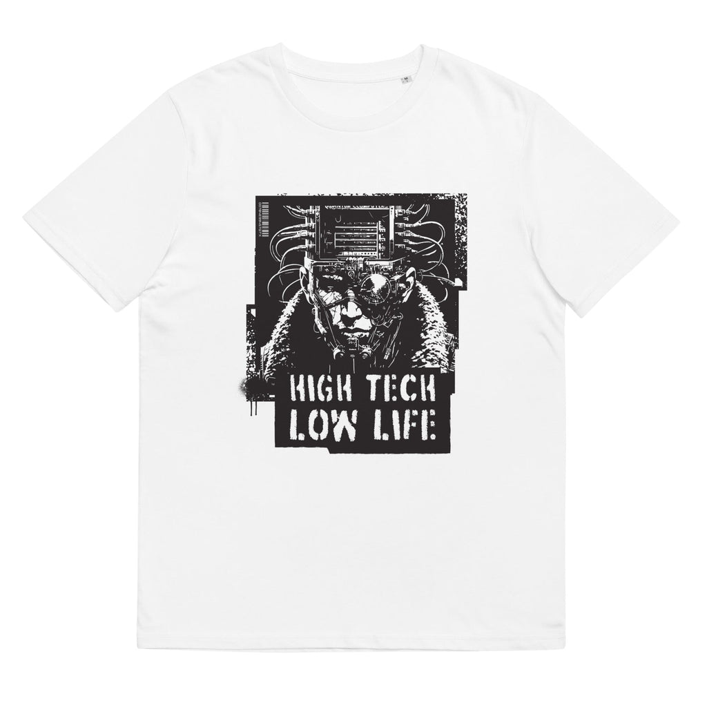 HIGH TECH - LOW LIFE organic cotton t-shirt Embattled Clothing White S 