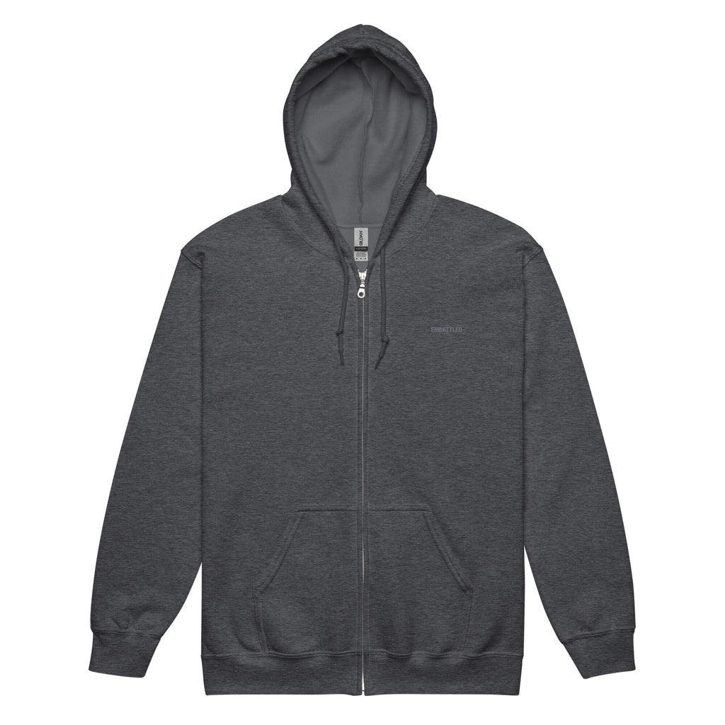 INVISIBLE EC-H12 heavy blend zip hoodie Embattled Clothing Dark Heather S 