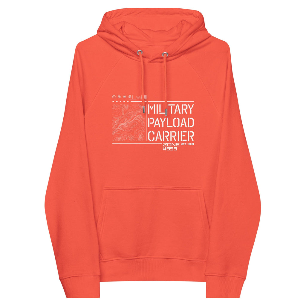 MILITARY PAYLOAD CARRIER eco raglan hoodie Embattled Clothing Burnt Orange XS 