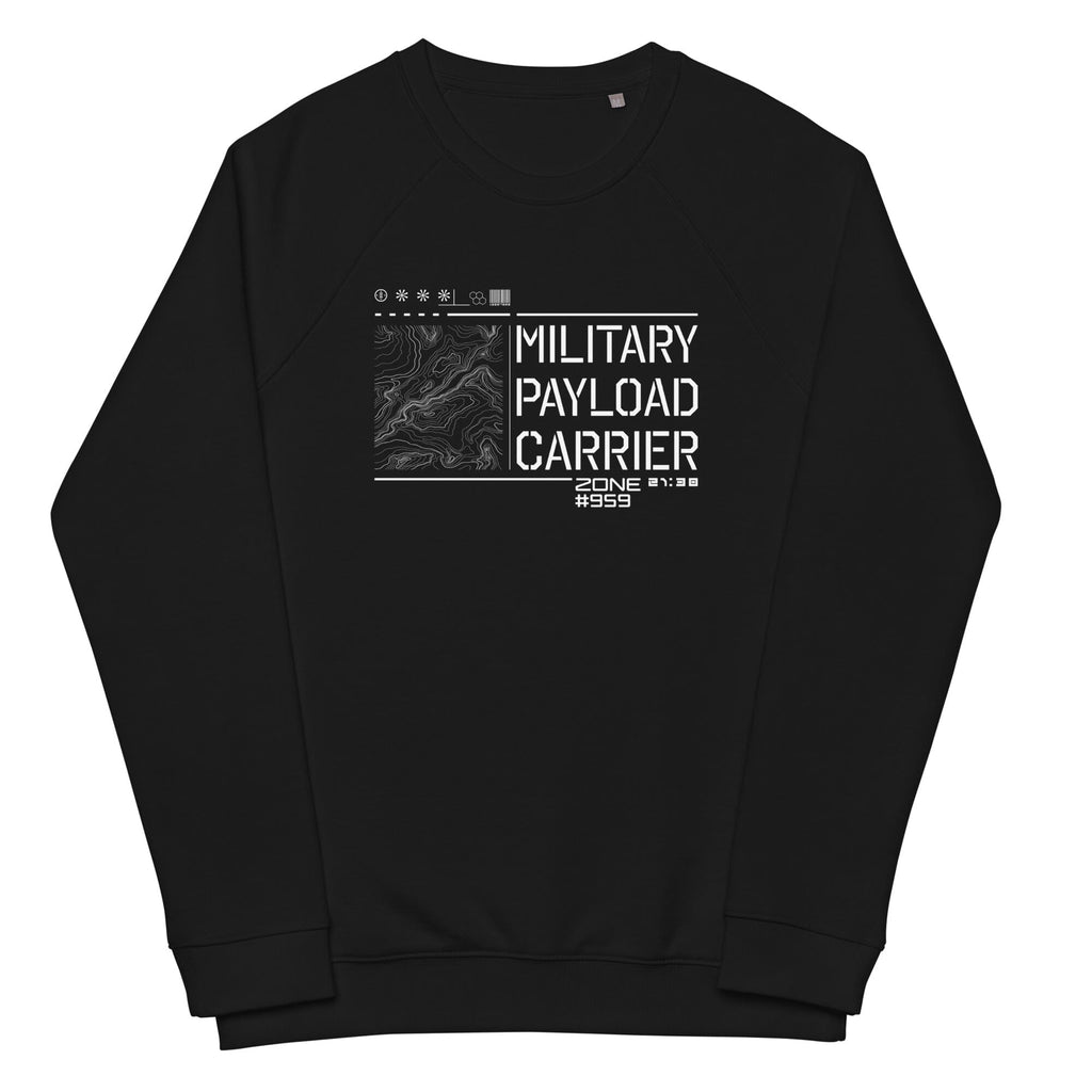 MILITARY PAYLOAD CARRIER organic raglan sweatshirt Embattled Clothing Black XS 
