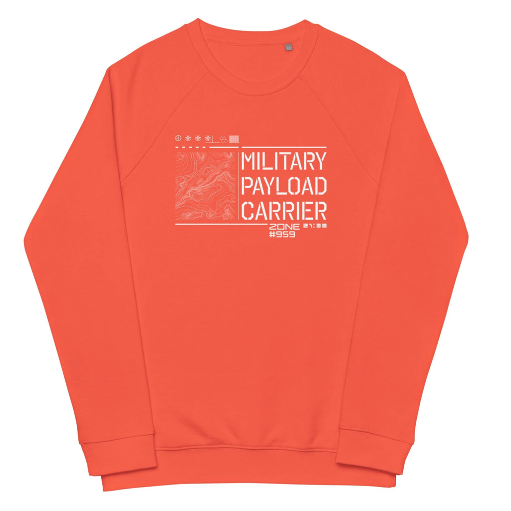 MILITARY PAYLOAD CARRIER organic raglan sweatshirt Embattled Clothing Burnt Orange XS 