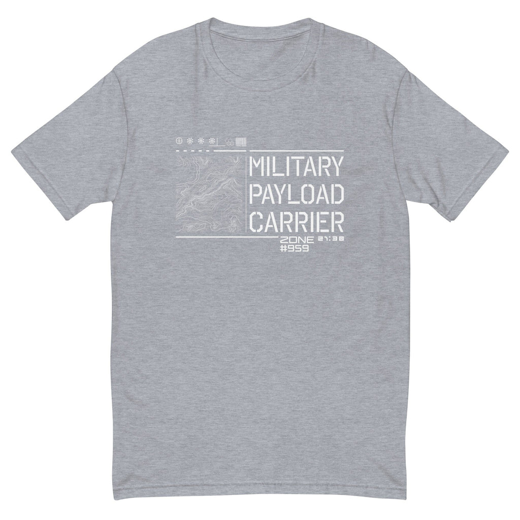 MILITARY PAYLOAD CARRIER Short Sleeve T-shirt Embattled Clothing Heather Grey XS 