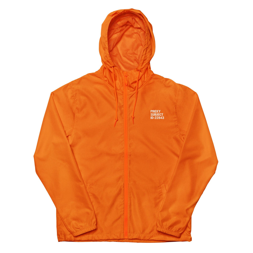 MILITARY SUBJECT ERROR CODE lightweight zip up windbreaker Embattled Clothing Safety Orange XS 