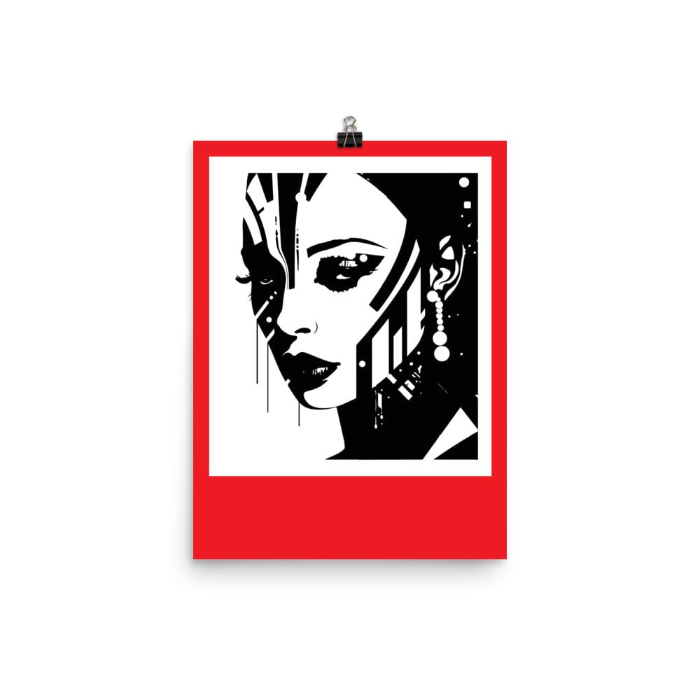 NEO TOKYO GAZE - FIRE RED Poster Embattled Clothing 12″×16″ 
