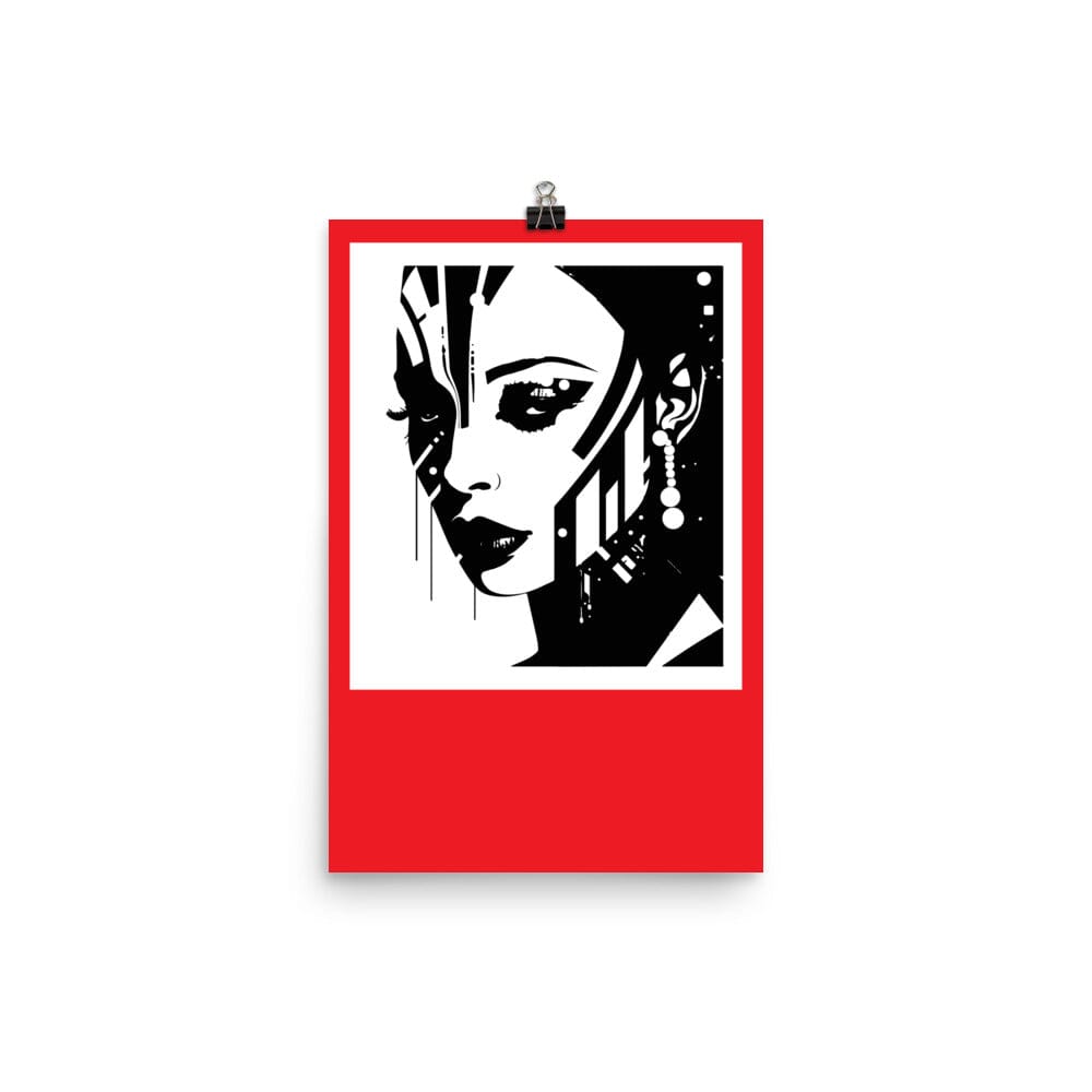 NEO TOKYO GAZE - FIRE RED Poster Embattled Clothing 12″×18″ 
