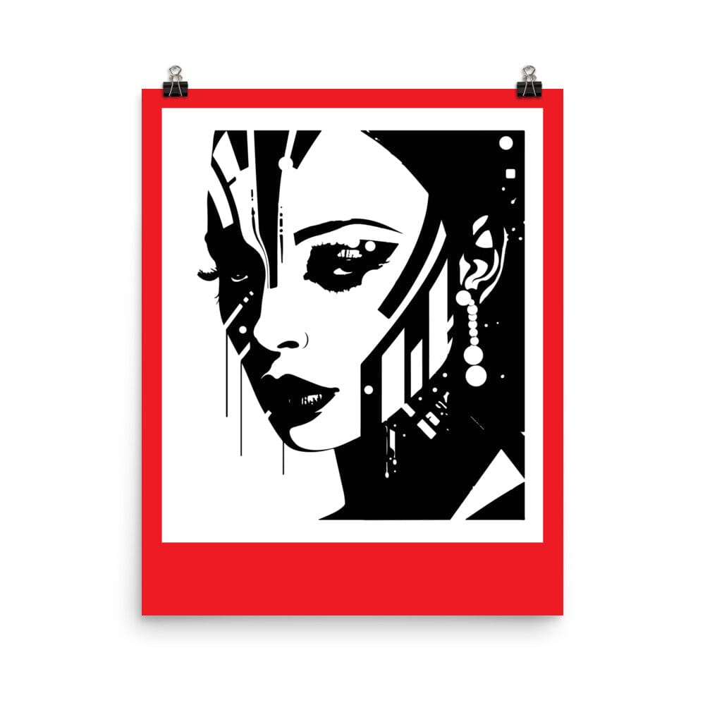 NEO TOKYO GAZE - FIRE RED Poster Embattled Clothing 16″×20″ 