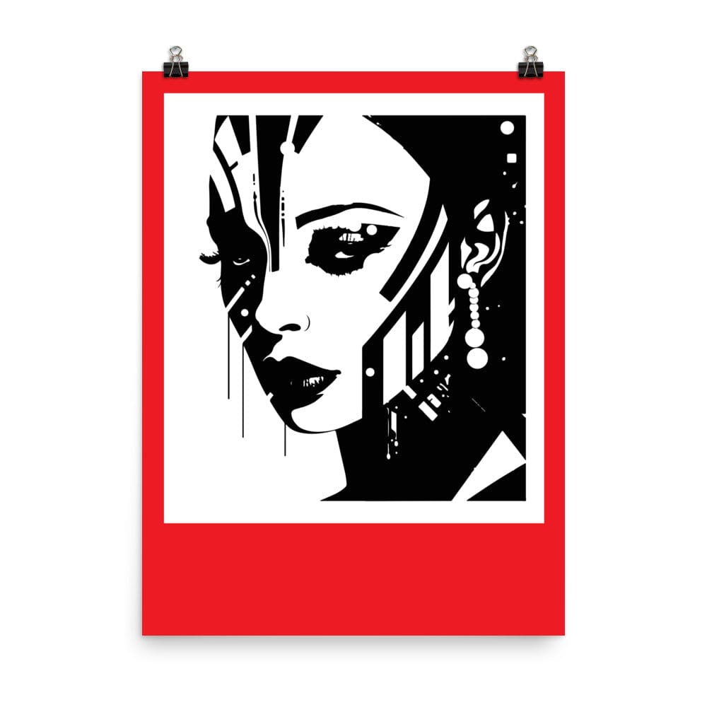 NEO TOKYO GAZE - FIRE RED Poster Embattled Clothing 18″×24″ 