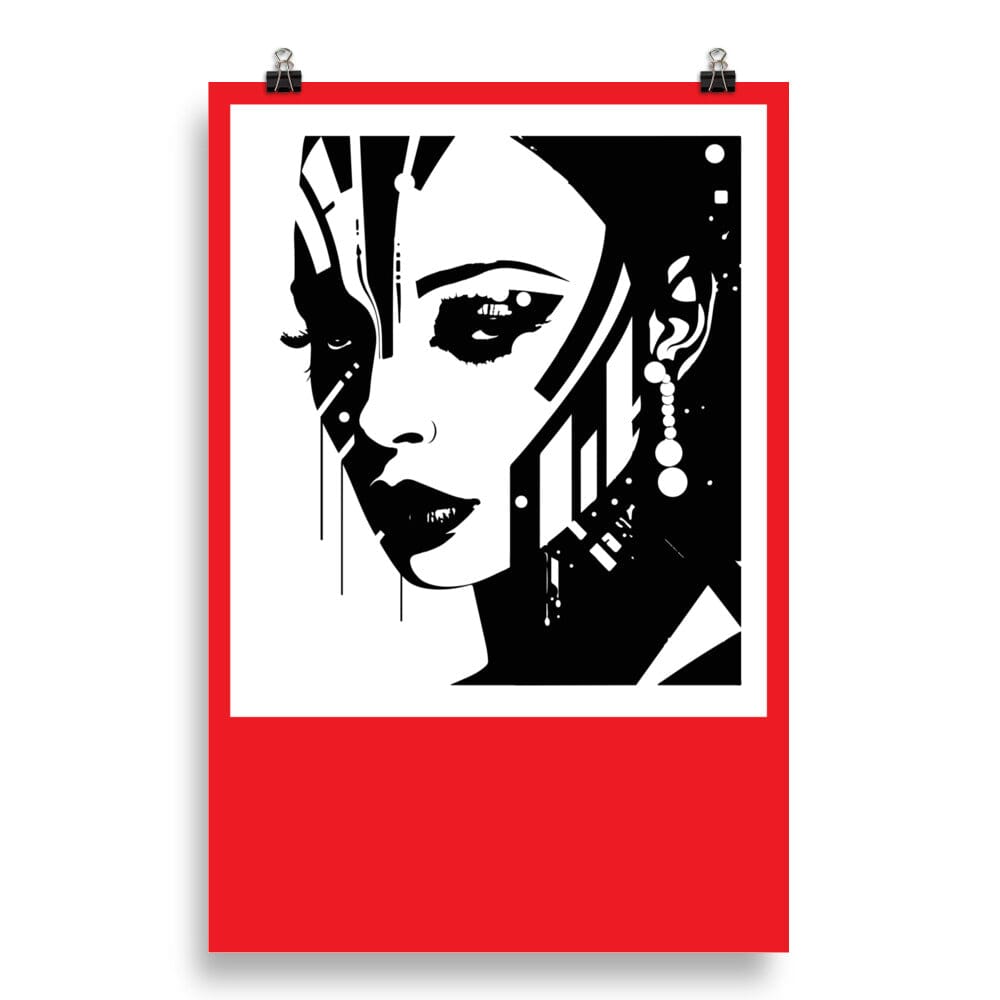 NEO TOKYO GAZE - FIRE RED Poster Embattled Clothing 20″×30″ 