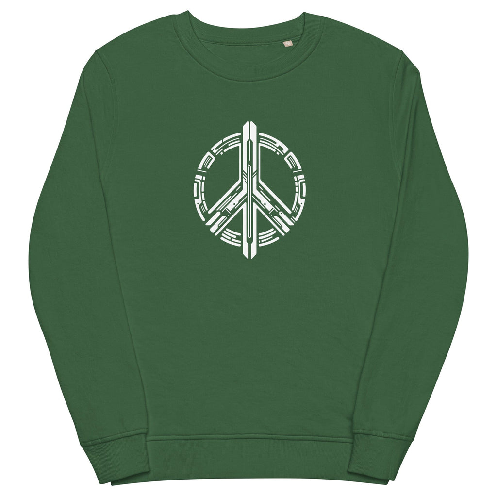 PEACEFUL FUTURE INSIGNIA organic sweatshirt Embattled Clothing Bottle Green S 