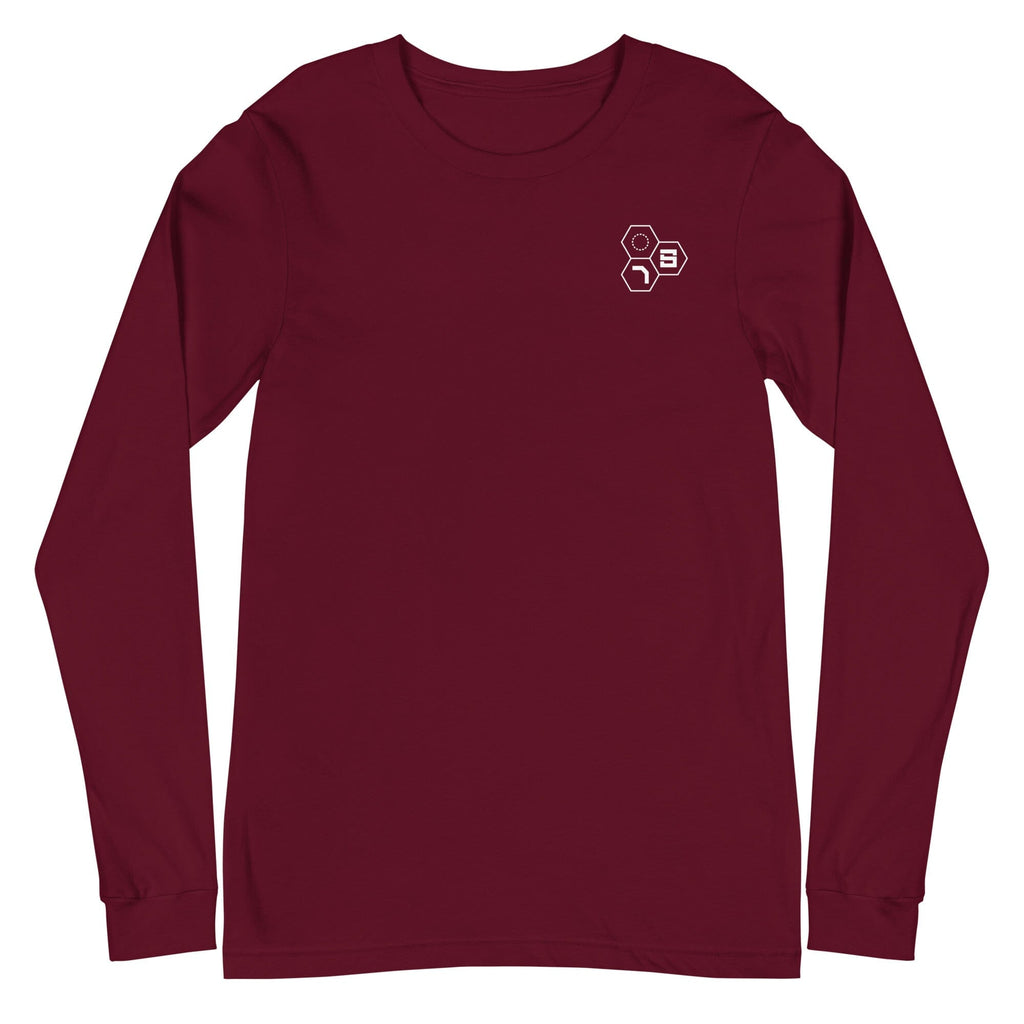 VORTEX HOLOGRAPHIC MAP Long Sleeve Tee Embattled Clothing Maroon XS 