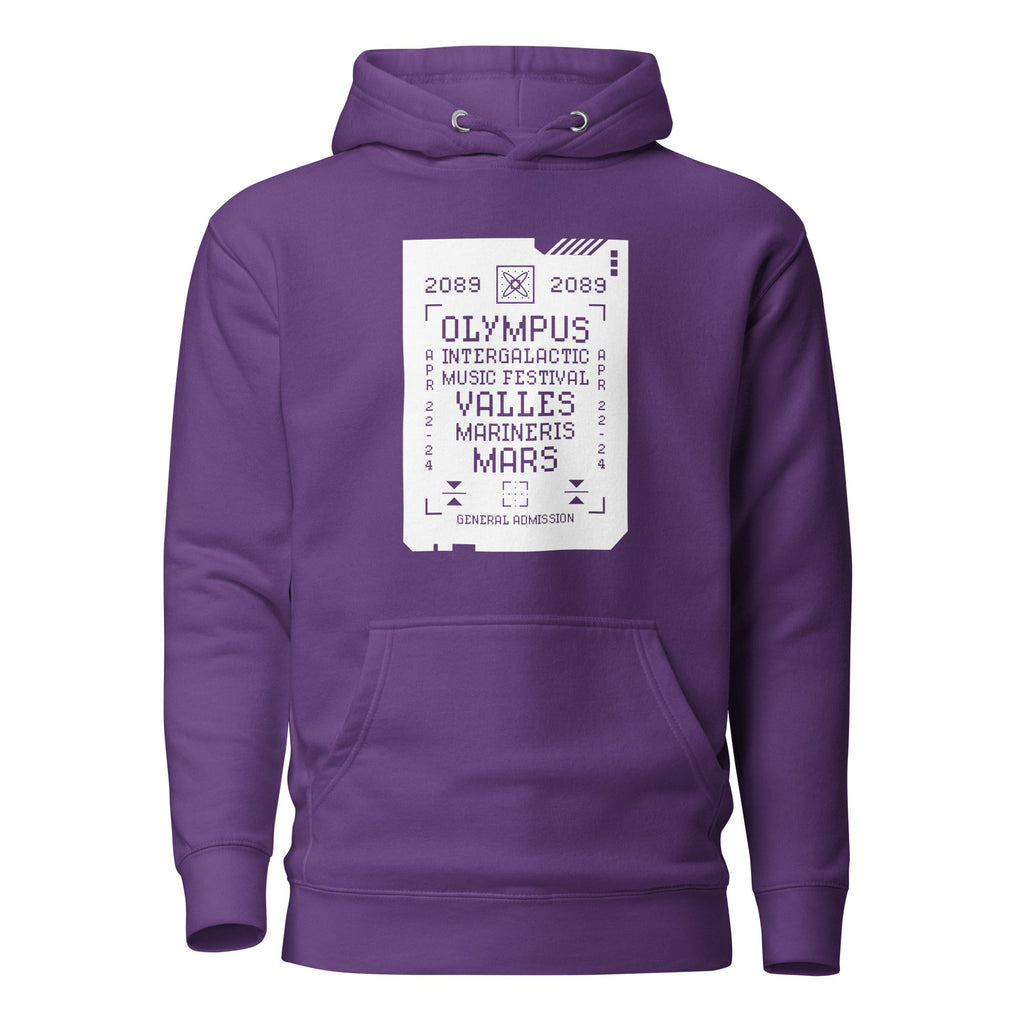 2089 OLYMPUS intergalactic Music Festival Hoodie Embattled Clothing Purple S 
