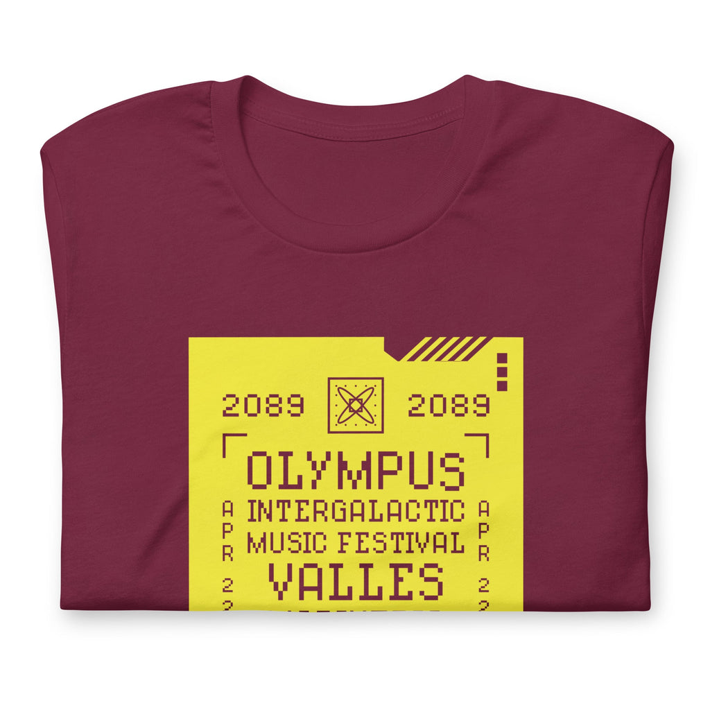 2089 OLYMPUS INTERGALACTIC MUSIC FESTIVAL (SULFURIC YELLOW) t-shirt Embattled Clothing 