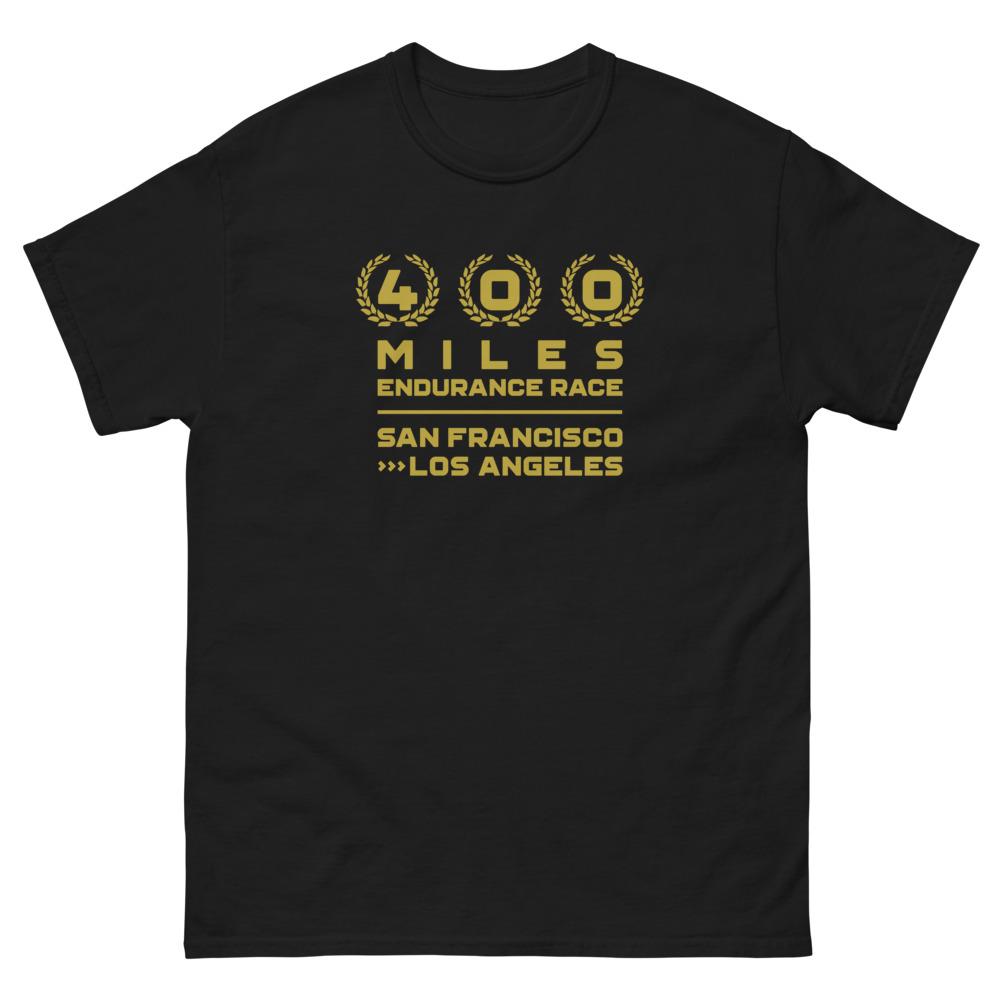 400 MILES RACE GOLD heavyweight tee Embattled Clothing Black S 
