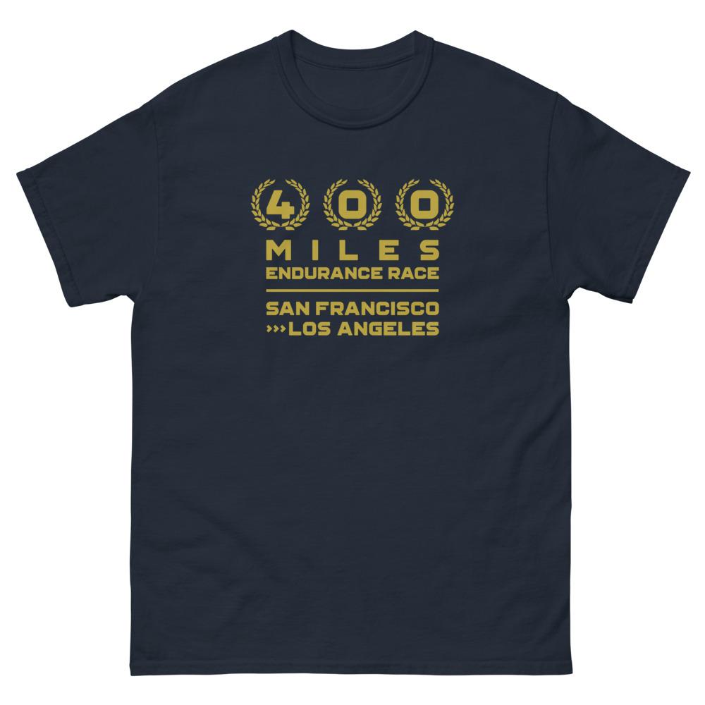 400 MILES RACE GOLD heavyweight tee Embattled Clothing Navy S 