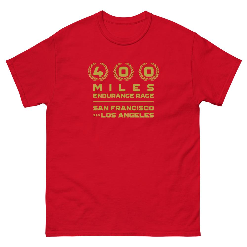 400 MILES RACE GOLD heavyweight tee Embattled Clothing Red S 