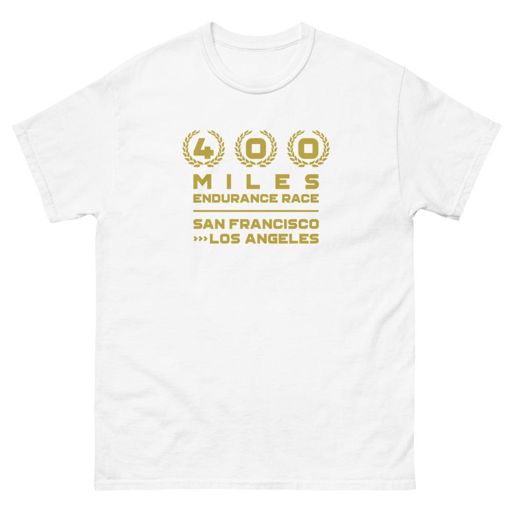 400 MILES RACE GOLD heavyweight tee Embattled Clothing White S 