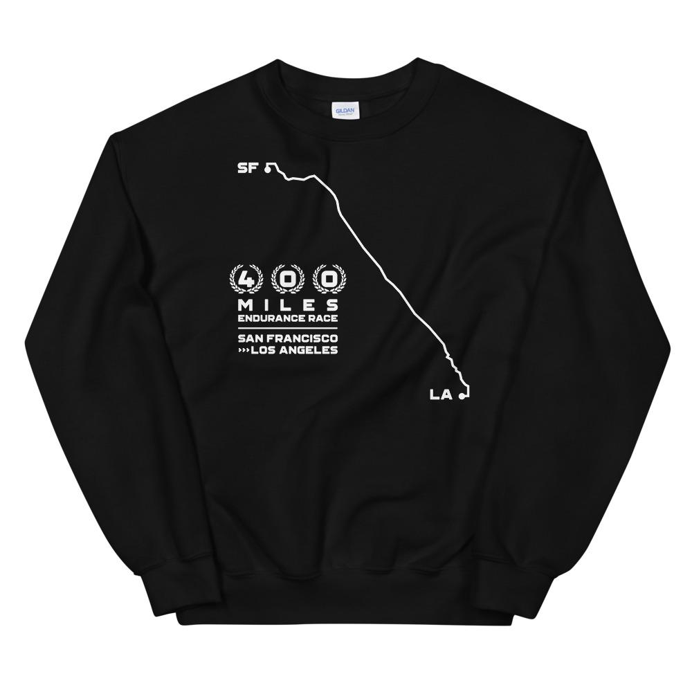 400 MILES RACE Sweatshirt Embattled Clothing Black S 