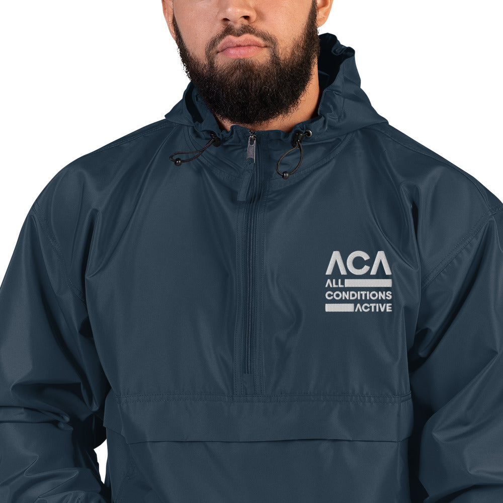 ACA Apex Tech Embroidered Champion Packable Jacket Embattled Clothing Navy S 