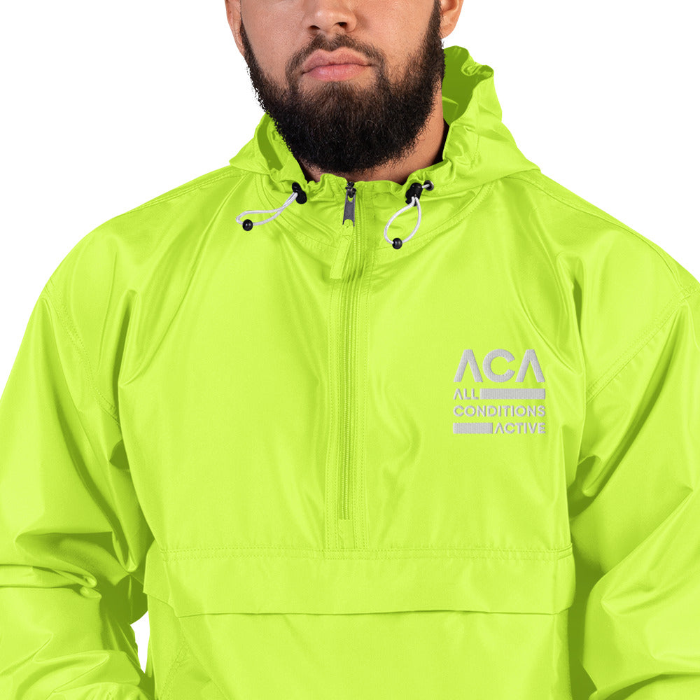 ACA Apex Tech Embroidered Champion Packable Jacket Embattled Clothing Safety Green S 