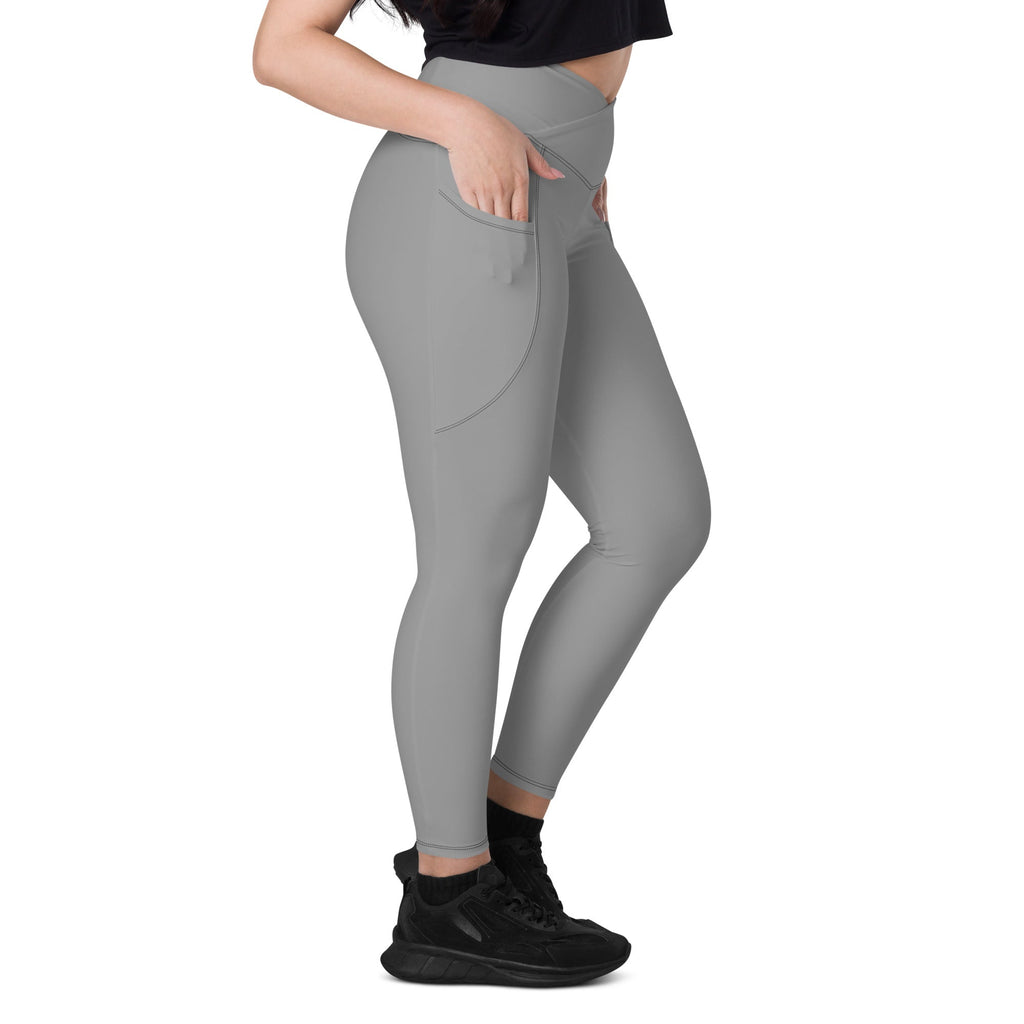 ACA Moon Dust Gray Crossover leggings with pockets Embattled Clothing 2XS 