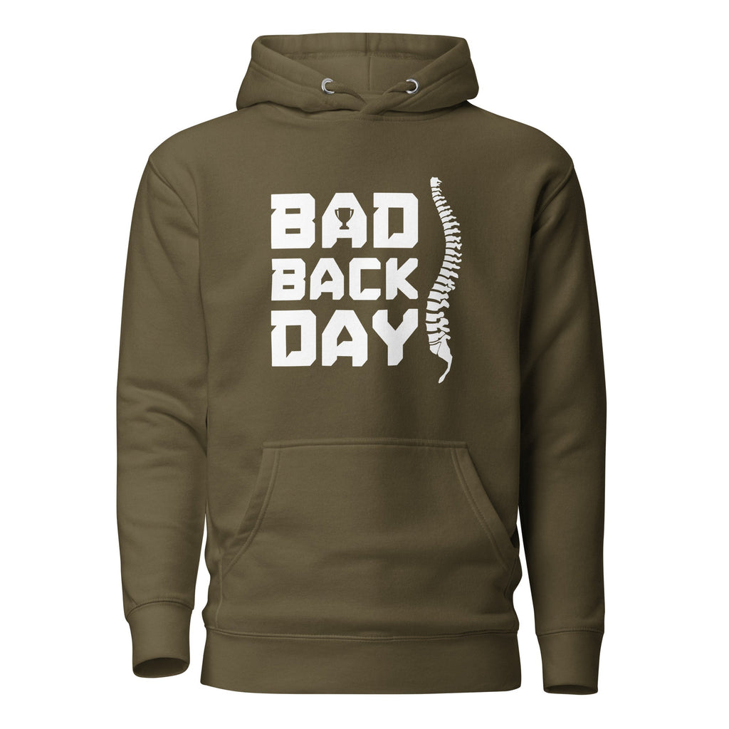 BAD BACK DAY Hoodie Embattled Clothing Military Green S 