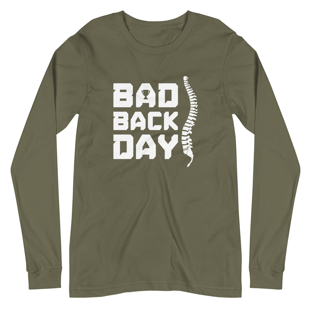 BAD BACK DAY Long Sleeve Tee Embattled Clothing Military Green XS 