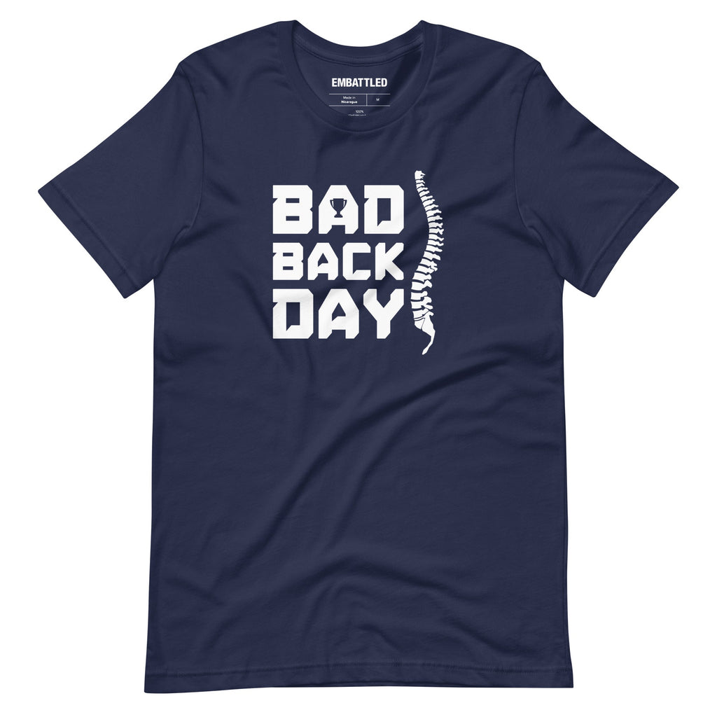 Bad Back Day t-shirt Embattled Clothing Navy XS 
