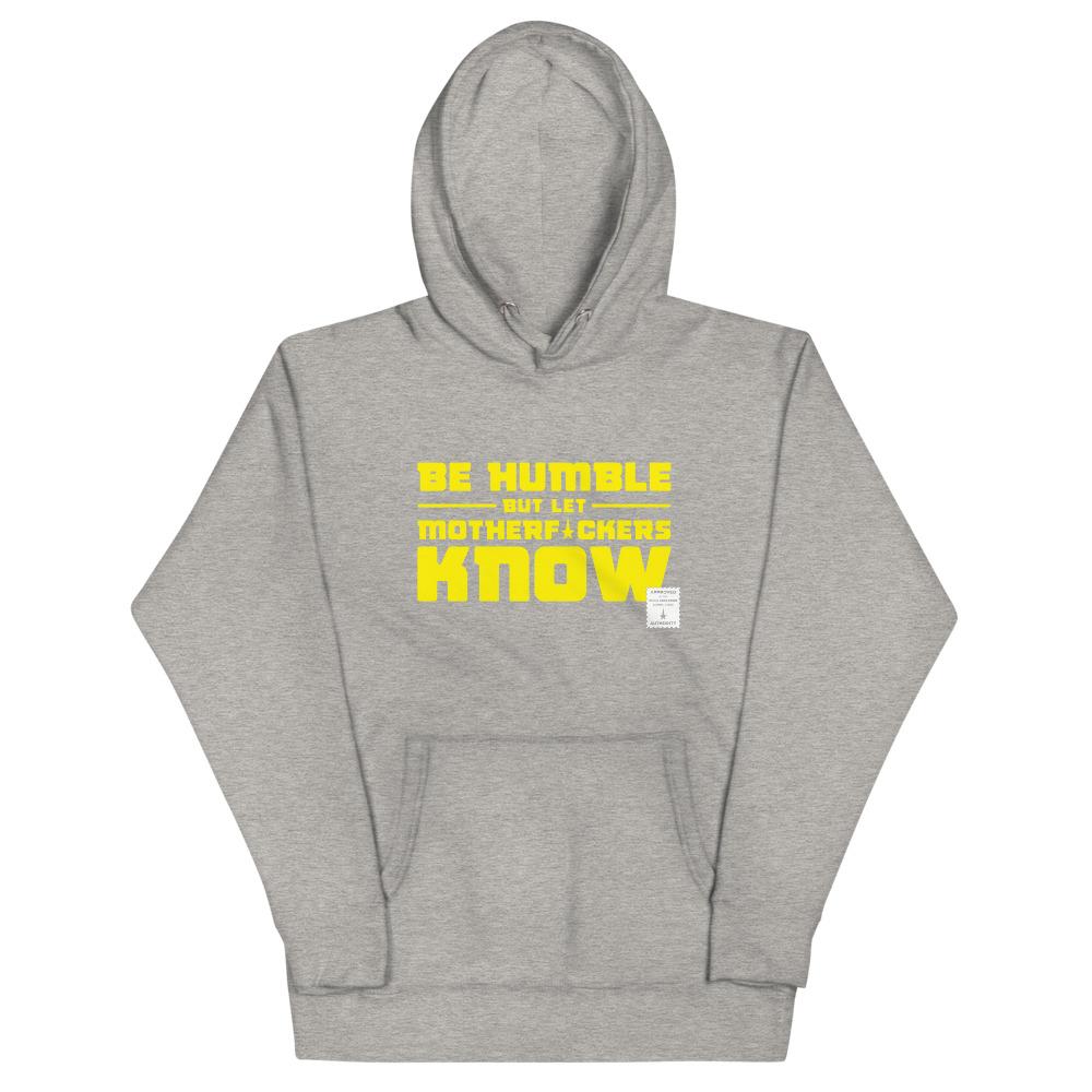 BE HUMBLE (CYBER YELLOW) Hoodie Embattled Clothing Carbon Grey S 