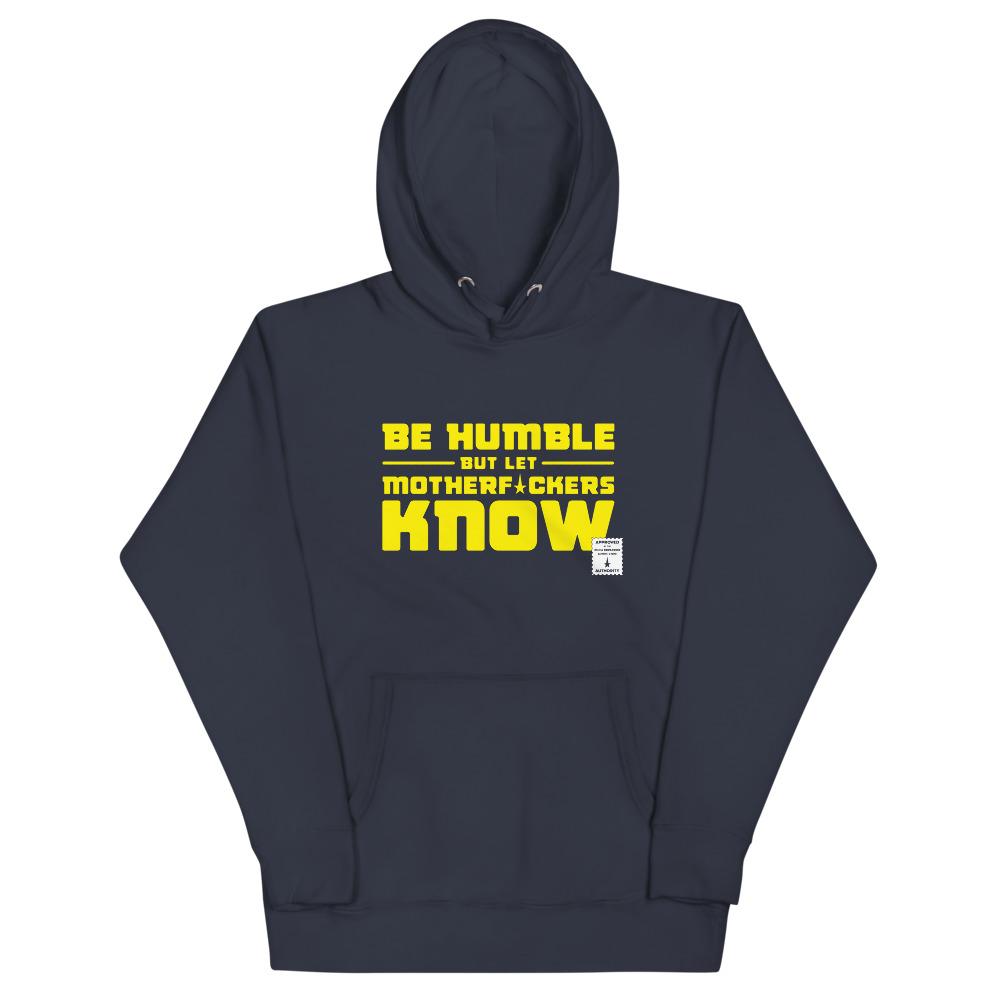 BE HUMBLE (CYBER YELLOW) Hoodie Embattled Clothing Navy Blazer S 